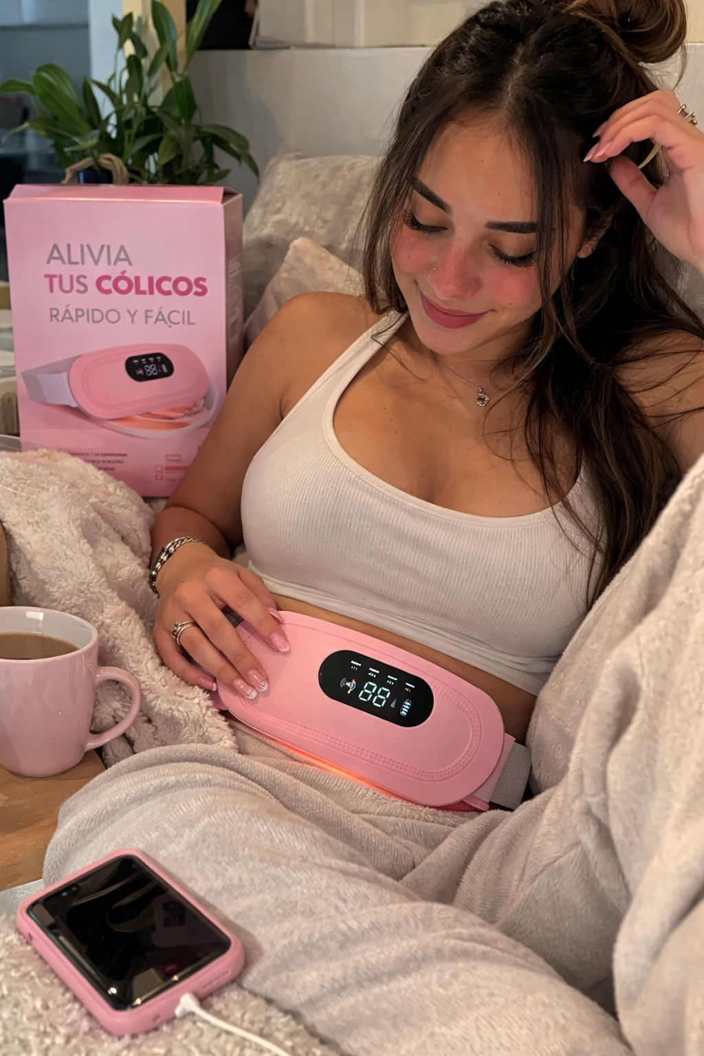 Cinturón Masajeador con Calor para Cólicos Menstruales