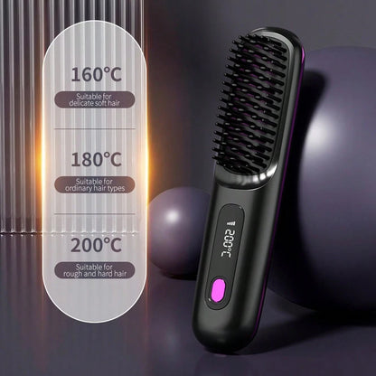 Cepillo Alisador Eléctrico 2 en 1 - Cabello Liso Sin Frizz